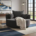Merax 360 Swivel Oversized Round Accent Chair with Removable Pillows
