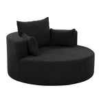 Merax 360 Swivel Oversized Round Accent Chair with Removable Pillows