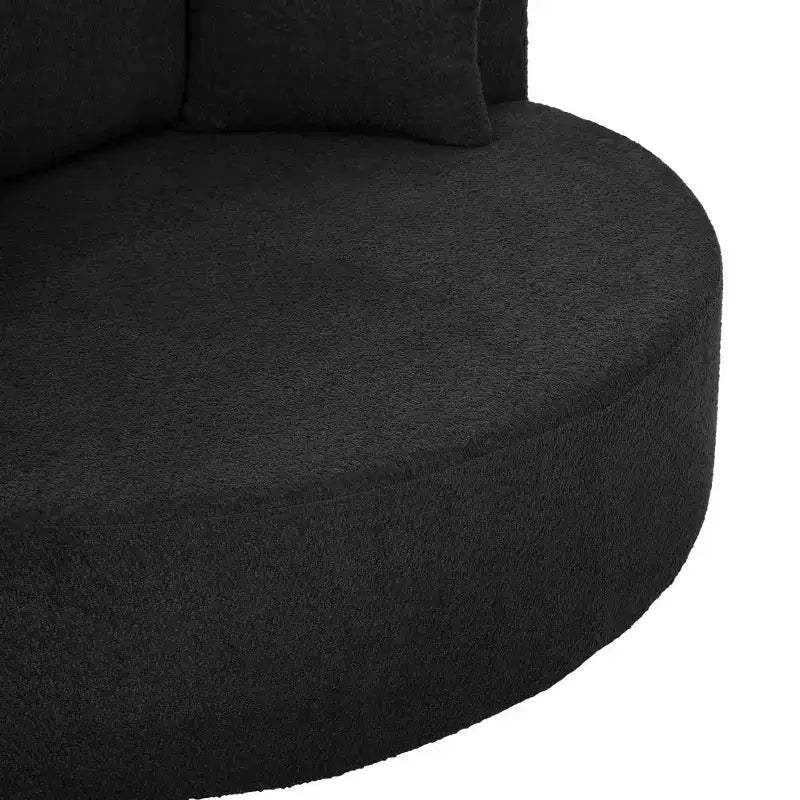 Merax 360 Swivel Oversized Round Accent Chair with Removable Pillows