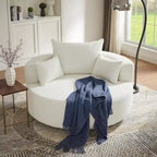 Merax 360 Swivel Oversized Round Accent Chair with Removable Pillows