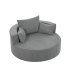 Merax 360 Swivel Oversized Round Accent Chair with Removable Pillows