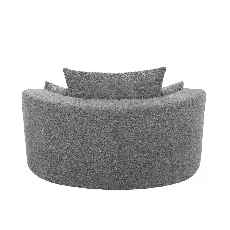 Merax 360 Swivel Oversized Round Accent Chair with Removable Pillows