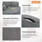 Merax 360 Swivel Oversized Round Accent Chair with Removable Pillows