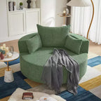 Merax 360 Swivel Oversized Round Accent Chair with Removable Pillows