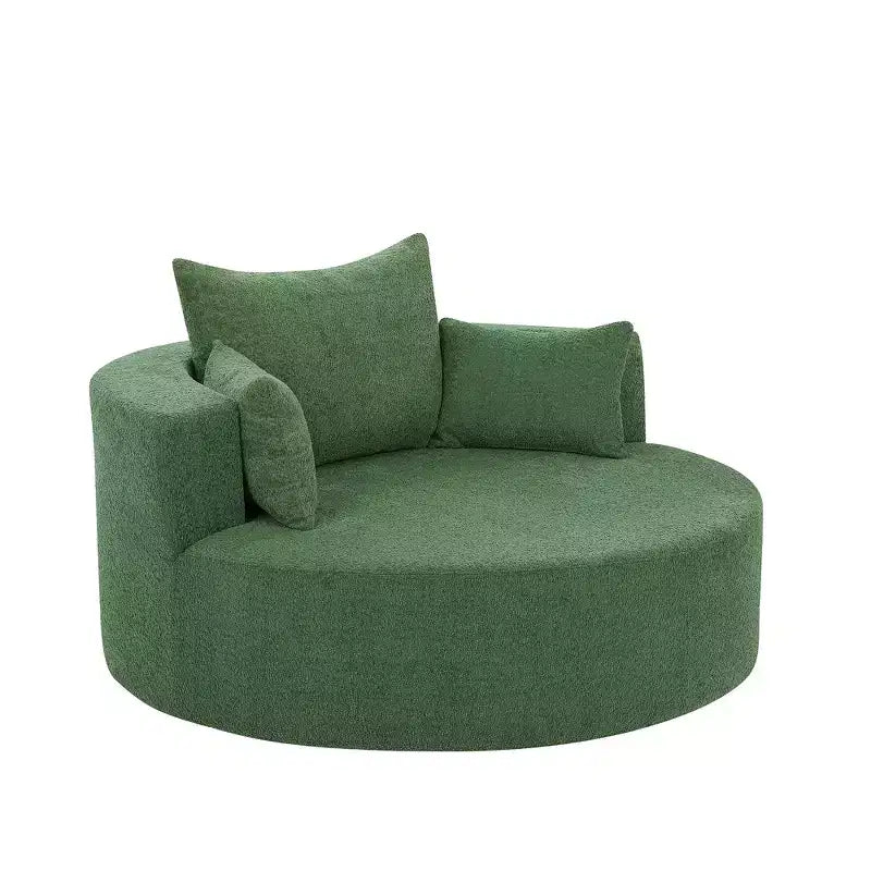 Merax 360 Swivel Oversized Round Accent Chair with Removable Pillows