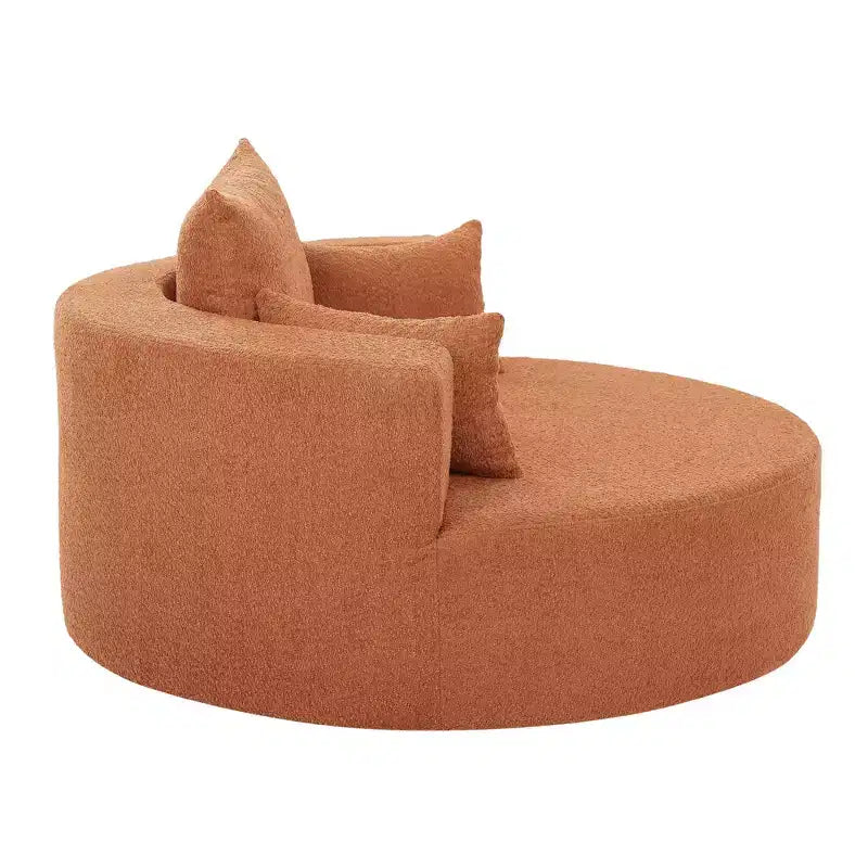Merax 360 Swivel Oversized Round Accent Chair with Removable Pillows
