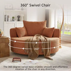 Merax 360 Swivel Oversized Round Accent Chair with Removable Pillows