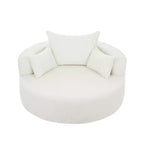 Merax 360 Swivel Oversized Round Accent Chair with Removable Pillows