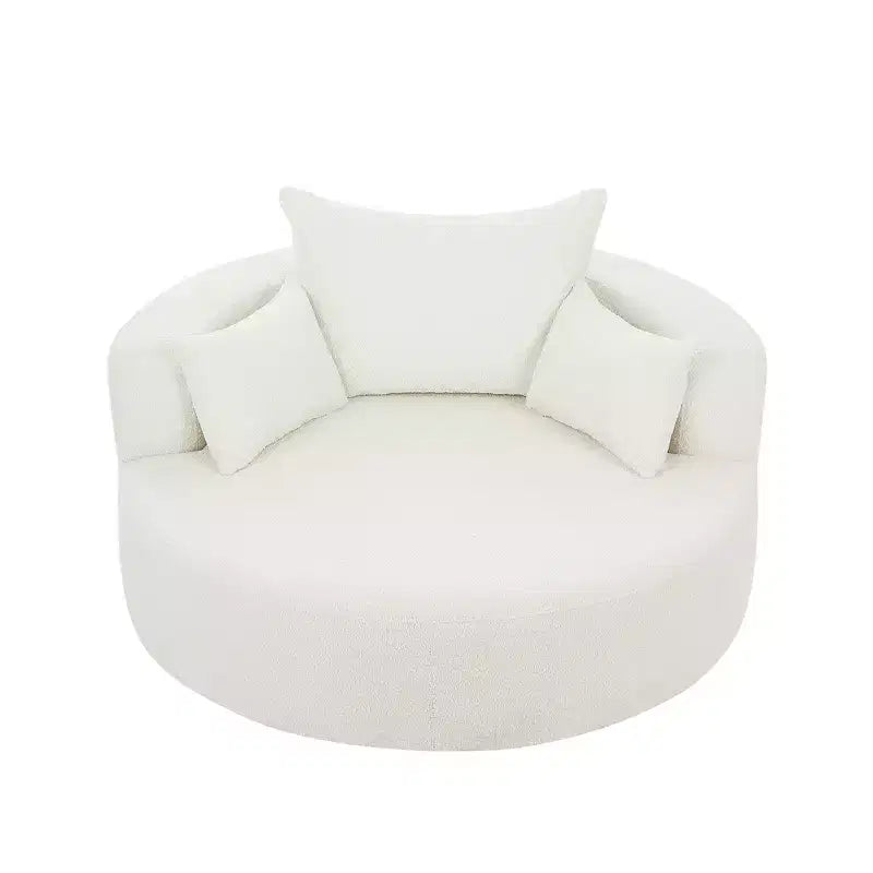 Merax 360 Swivel Oversized Round Accent Chair with Removable Pillows