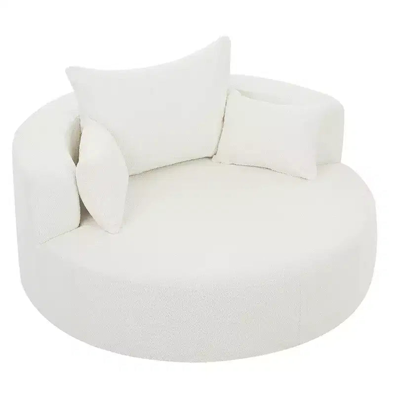 Merax 360 Swivel Oversized Round Accent Chair with Removable Pillows