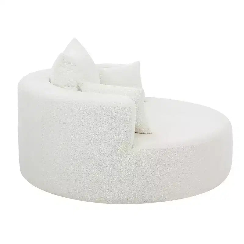 Merax 360 Swivel Oversized Round Accent Chair with Removable Pillows