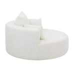 Merax 360 Swivel Oversized Round Accent Chair with Removable Pillows