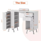 Nail Desk with Dust Collector, 42.5 inch Manicure Table with Storage for Nail Techs, Beauty Salon Workstation