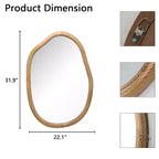 GDFStudio Grant Modern Wooden Decorative Irregular Wavy Wall Mirror