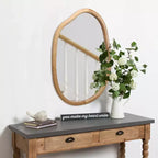 GDFStudio Grant Modern Wooden Decorative Irregular Wavy Wall Mirror