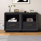 Heynemo Nightstand with Charging Station: Bedside Table with Spacious Drawer, 2 Outlets USB Type-C, Drawer Storage Cabinet for Bedroom Dorm