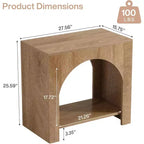 Lantine End Side Table, Large Sofa Side Table with Heavy-Duty Wooden Pedestal for Living Room, with Storage for Bedroom