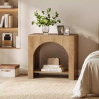 Lantine End Side Table, Large Sofa Side Table with Heavy-Duty Wooden Pedestal for Living Room, with Storage for Bedroom