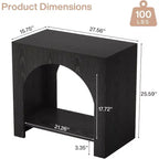 Lantine End Side Table, Large Sofa Side Table with Heavy-Duty Wooden Pedestal for Living Room, with Storage for Bedroom