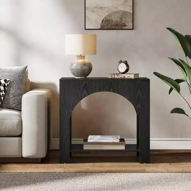 Lantine End Side Table, Large Sofa Side Table with Heavy-Duty Wooden Pedestal for Living Room, with Storage for Bedroom