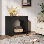 Lantine End Side Table, Large Sofa Side Table with Heavy-Duty Wooden Pedestal for Living Room, with Storage for Bedroom