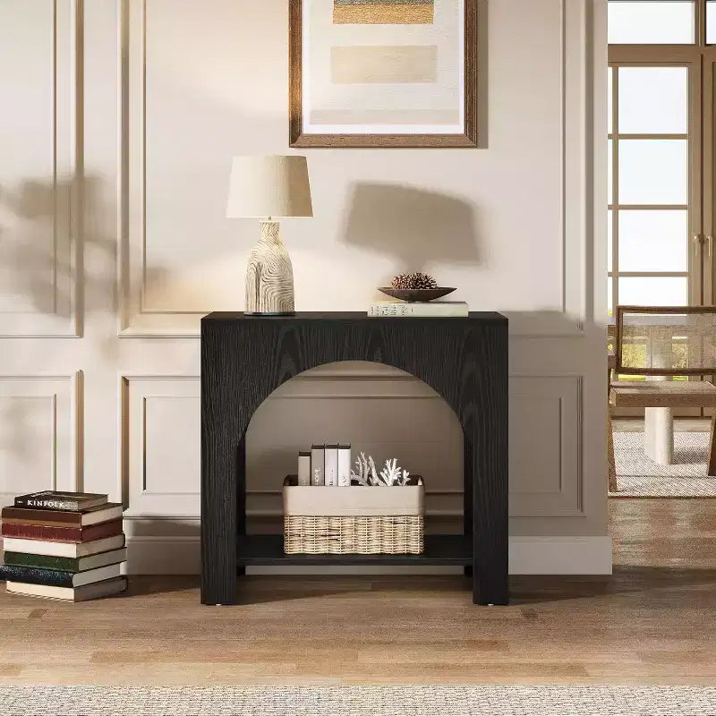 Lantine End Side Table, Large Sofa Side Table with Heavy-Duty Wooden Pedestal for Living Room, with Storage for Bedroom