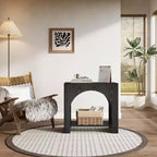Lantine End Side Table, Large Sofa Side Table with Heavy-Duty Wooden Pedestal for Living Room, with Storage for Bedroom