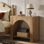 Lantine End Side Table, Large Sofa Side Table with Heavy-Duty Wooden Pedestal for Living Room, with Storage for Bedroom