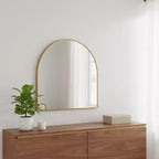 HomeRoots 29 Gold Metal Arch Framed Accent Mirror