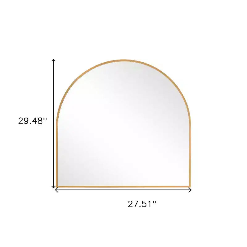 HomeRoots 29 Gold Metal Arch Framed Accent Mirror