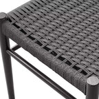 MAYEERTY Set of 2 Walnut Wood Rattan Dining Chairs, Comfortable Woven Seat, Fully Assembled