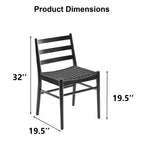 MAYEERTY Set of 2 Walnut Wood Rattan Dining Chairs, Comfortable Woven Seat, Fully Assembled