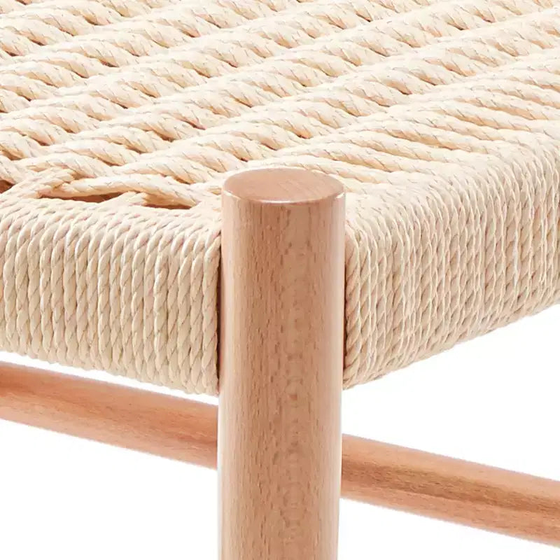 MAYEERTY Set of 2 Walnut Wood Rattan Dining Chairs, Comfortable Woven Seat, Fully Assembled