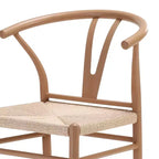 MAYEERTY Set of 2 Walnut Wood Rattan Dining Chairs, Comfortable Woven Seat, Fully Assembled