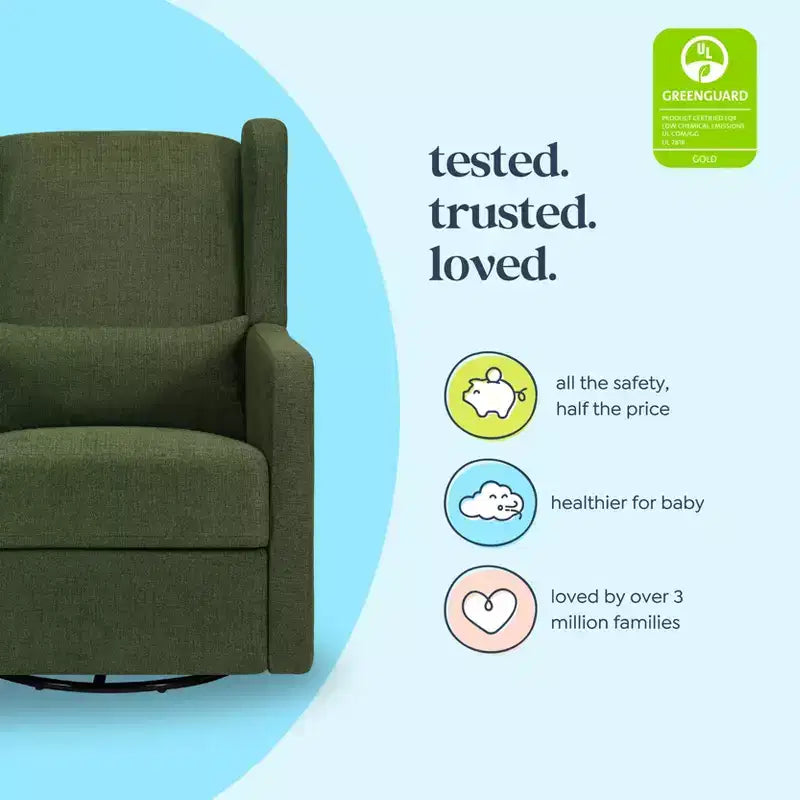 Carter's by daVinci Arlo Recliner and Swivel Glider | Water Repellent & Stain Resistant Fabric