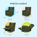 Carter's by daVinci Arlo Recliner and Swivel Glider | Water Repellent & Stain Resistant Fabric