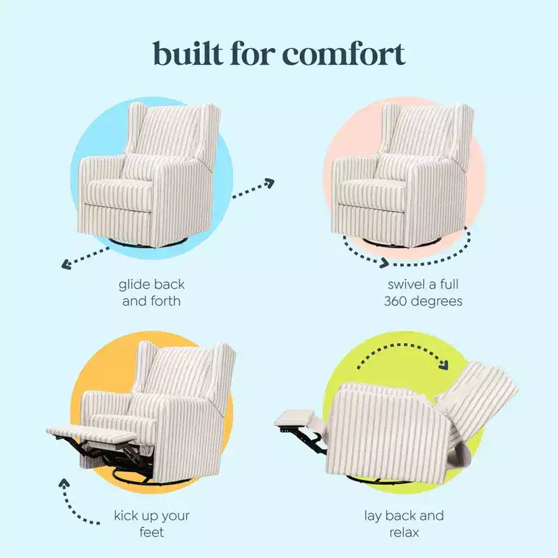 Carter's by daVinci Arlo Recliner and Swivel Glider | Water Repellent & Stain Resistant Fabric
