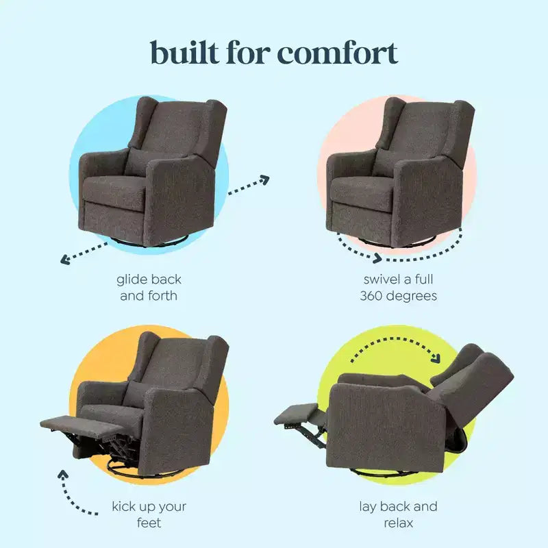 Carter's by daVinci Arlo Recliner and Swivel Glider | Water Repellent & Stain Resistant Fabric