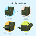 Carter's by daVinci Arlo Recliner and Swivel Glider | Water Repellent & Stain Resistant Fabric