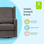 Carter's by daVinci Arlo Recliner and Swivel Glider | Water Repellent & Stain Resistant Fabric