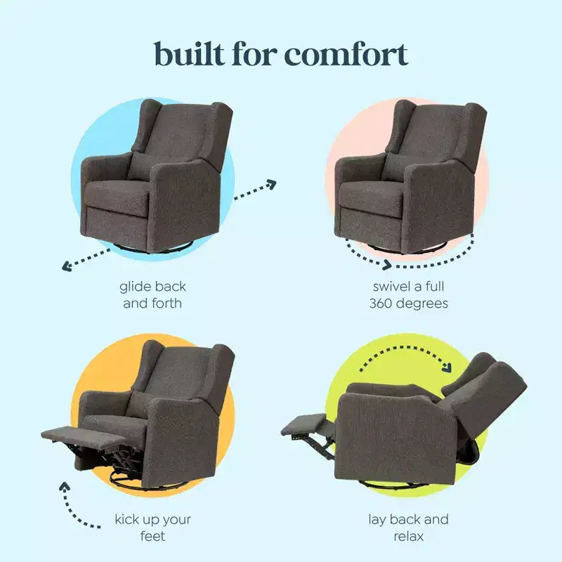 Carter's by daVinci Arlo Recliner and Swivel Glider | Water Repellent & Stain Resistant Fabric