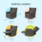 Carter's by daVinci Arlo Recliner and Swivel Glider | Water Repellent & Stain Resistant Fabric