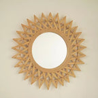 GDFStudio Solana Farmhouse Bamboo Wall Mirror