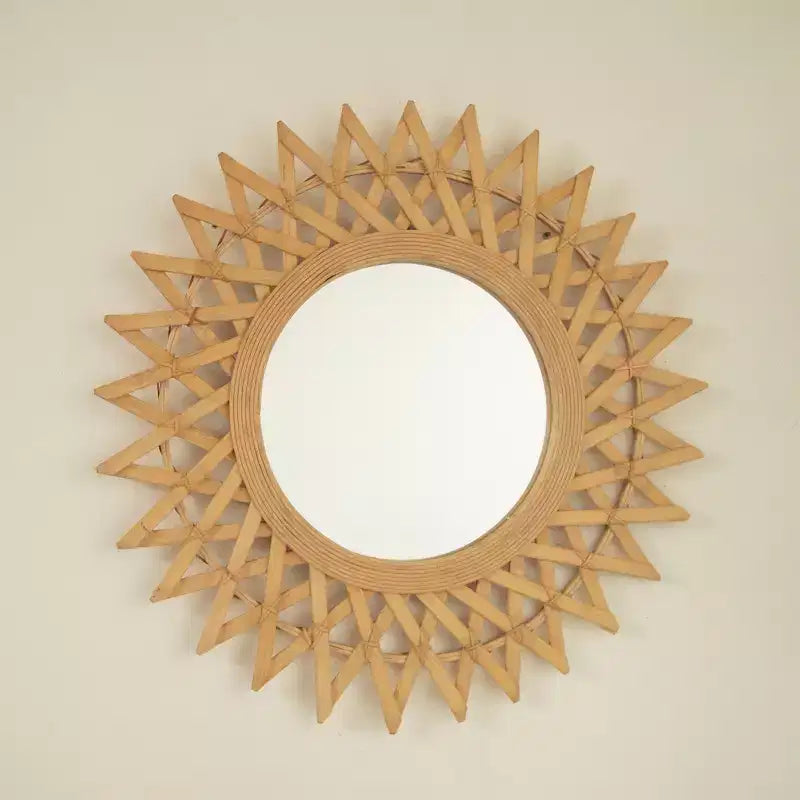 GDFStudio Solana Farmhouse Bamboo Wall Mirror