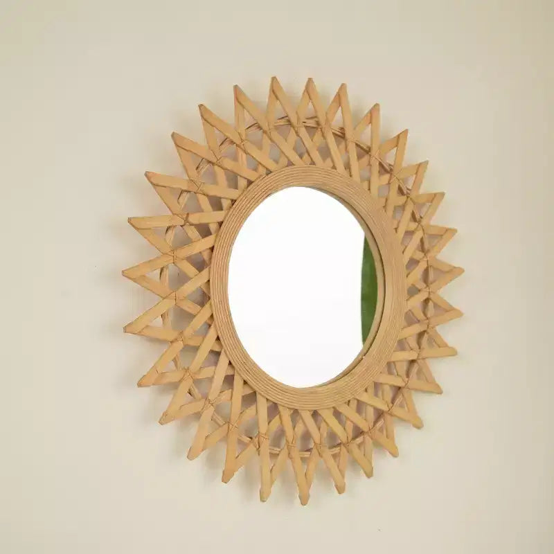 GDFStudio Solana Farmhouse Bamboo Wall Mirror