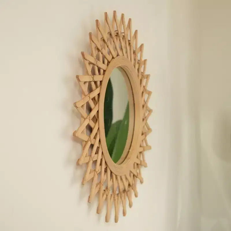 GDFStudio Solana Farmhouse Bamboo Wall Mirror