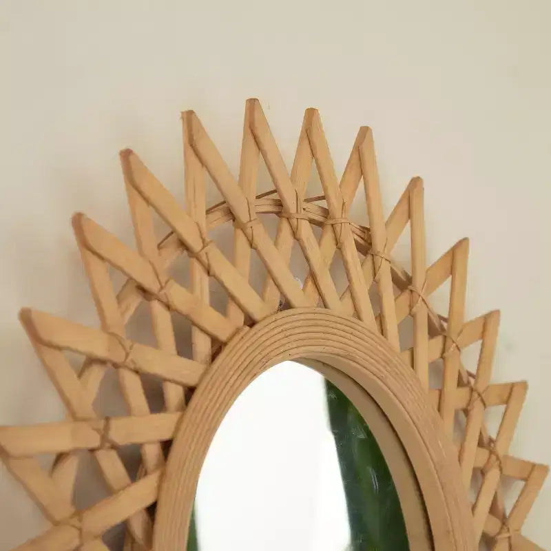 GDFStudio Solana Farmhouse Bamboo Wall Mirror