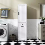 Laundry Cabinet ,with 1 Storage cabinet and 1 Drawer - White