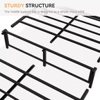 Metal Platform Bed Frame with Rattan Headboard and Footboard, Quiet, Sturdy Slats, Under-Bed Storage, Child and Pet Safe, No Box Spring Required