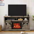 Console Table with Sliding Doors ,Fireplace TV Stand for 65 Inch TVEntertainment Center with Storage Cabinets,for Living Room